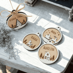 Personalizowane bombki choinkowe ze sklejki