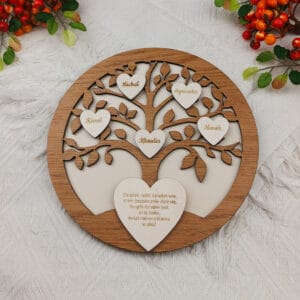 Drzewo Serc personalizowany prezent dla Babci i Dziadka
